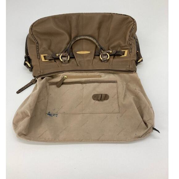 Brahmin, brown leather womens shoulder bag with snake print - Picture 8 of 10